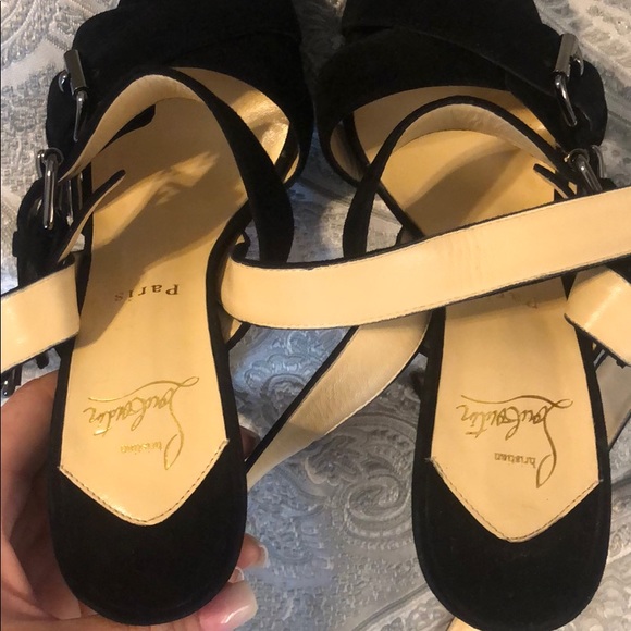 NWT LOUBOUTIN strappy Black showstopper stilettos - Picture 4 of 8